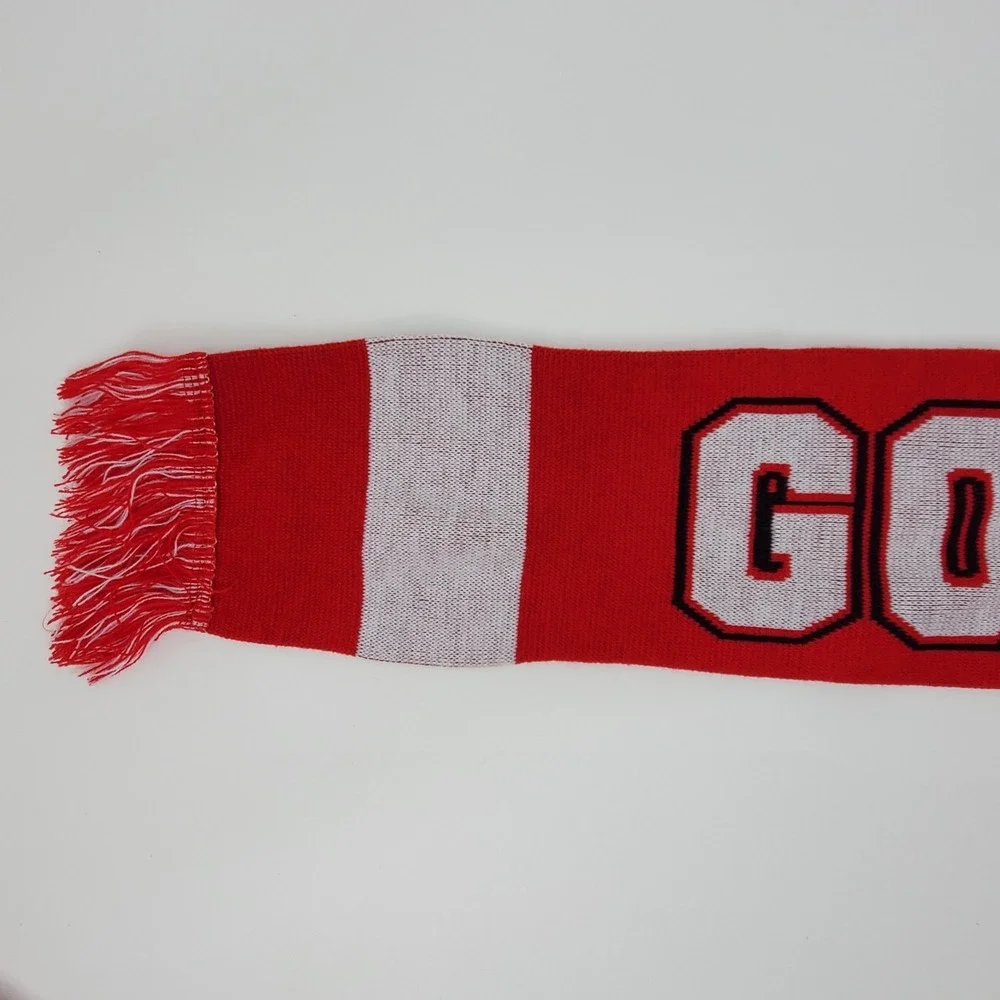 Cornell University Big Red Hockey Beanie Hat and‎ Scarf Set Red White Black Knit